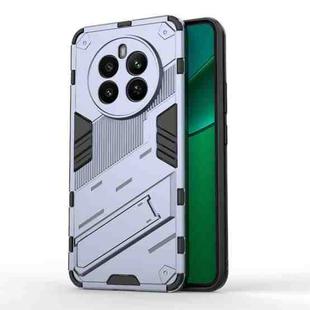 For Realme 12+ 5G Global Punk Armor 2 in 1 PC + TPU Phone Case with Holder(Grey)