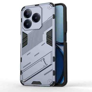 For Realme C63 4G Global Punk Armor 2 in 1 PC + TPU Phone Case with Holder(Grey)