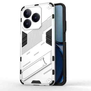 For Realme C63 4G Global Punk Armor 2 in 1 PC + TPU Phone Case with Holder(White)
