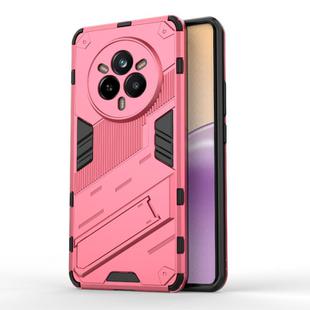 For Realme 14 Pro 5G Global Punk Armor 2 in 1 PC + TPU Phone Case with Holder(Light Red)