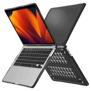 For MacBook Pro 13.3 inch A2338 Translucent Laptop Protective Case(Transparent Black)