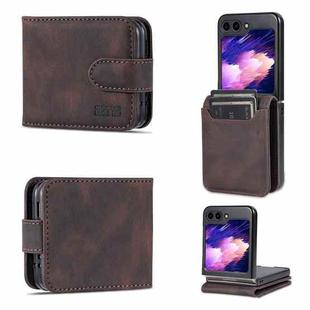 For Samsung Galaxy Z Flip5 AZNS Dream II Skin Feel PU+TPU Horizontal Flip PU Phone Case(Coffee)