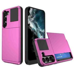 For Samsung Galaxy S23+ 5G Multifunction Armor Slide Card Slot Phone Case(Pink)