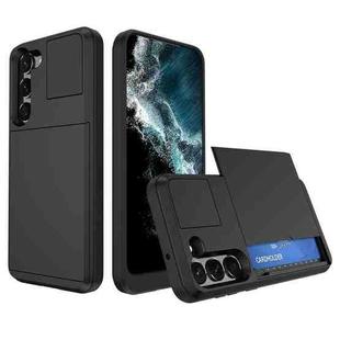 For Samsung Galaxy S23+ 5G Multifunction Armor Slide Card Slot Phone Case(Black)