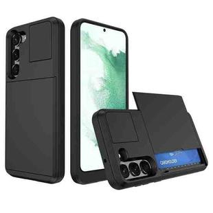 For Samsung Galaxy S22+ 5G Multifunction Armor Slide Card Slot Phone Case(Black)