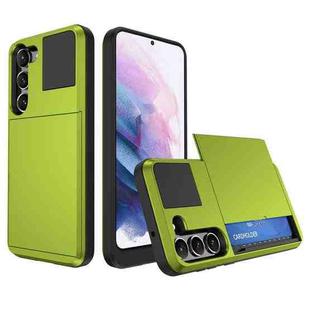 For Samsung Galaxy S21+ 5G Multifunction Armor Slide Card Slot Phone Case(Grass Green)