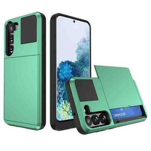 For Samsung Galaxy S20 5G Multifunction Armor Slide Card Slot Phone Case(Mint Green)