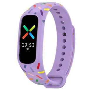 For OPPO Band Sports Rainbow Dots Silicone Watch Band(Purple)