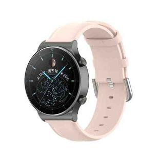 For Huawei Watch 4 / Watch 4 Pro Round Tail Leather Watch Band(Light Pink)