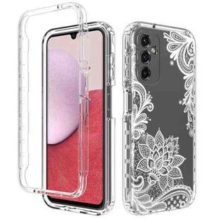 For Samsung Galaxy A14 5G / 4G Transparent Painted Phone Case(White Flower)