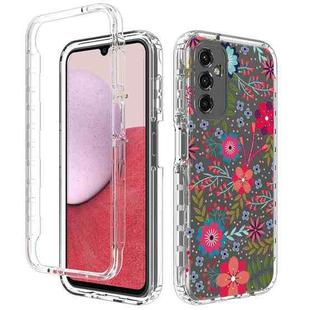 For Samsung Galaxy A14 5G / 4G Transparent Painted Phone Case(Small Floral)