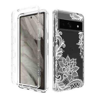 For Google Pixel 7a Transparent Painted Phone Case(White Flower)