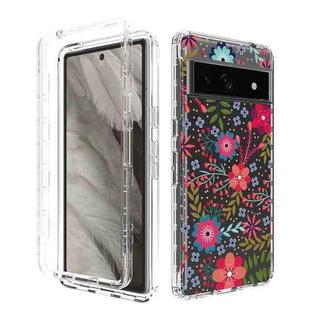 For Google Pixel 7a Transparent Painted Phone Case(Small Floral)