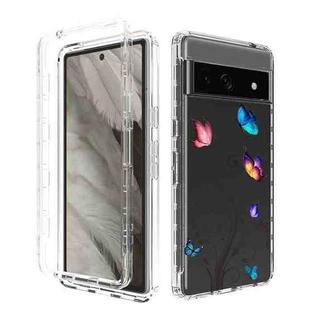 For Google Pixel 7a Transparent Painted Phone Case(Tree Butterflies)