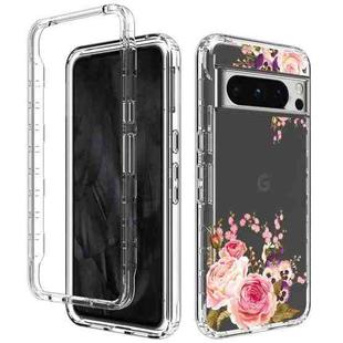 For Google Pixel 8 Pro Transparent Painted Phone Case(Rose)