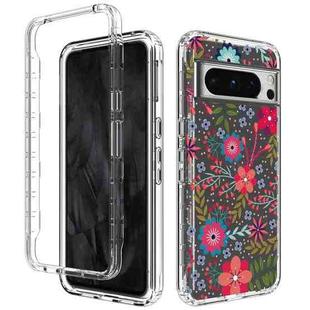For Google Pixel 8 Pro Transparent Painted Phone Case(Small Floral)