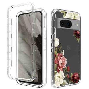 For Google Pixel 8 Transparent Painted Phone Case(Rose)