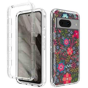 For Google Pixel 8 Transparent Painted Phone Case(Small Floral)