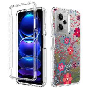 For Xiaomi Redmi Note 12 Pro 5G Transparent Painted Phone Case(Small Floral)
