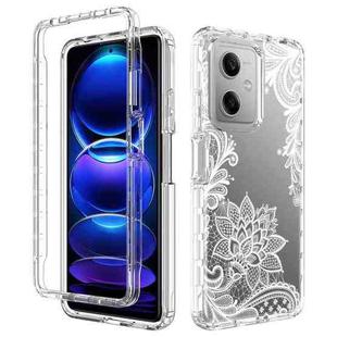 For Xiaomi Redmi Note 12 5G Transparent Painted Phone Case(White Flower)