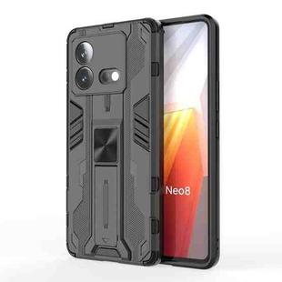 For vivo iQOO Neo8 5G Supersonic PC + TPU Shock-proof Phone Case with Holder(Black)