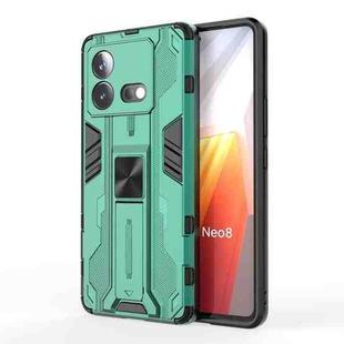 For vivo iQOO Neo8 5G Supersonic PC + TPU Shock-proof Phone Case with Holder(Green)