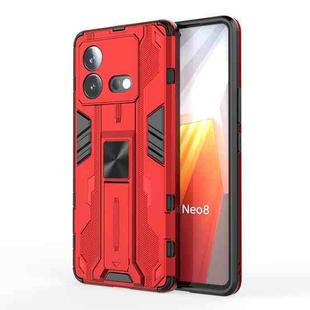 For vivo iQOO Neo8 5G Supersonic PC + TPU Shock-proof Phone Case with Holder(Red)