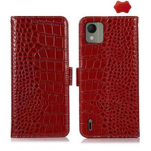 For Nokia C110 Crocodile Top Layer Cowhide Leather Phone Case(Red)