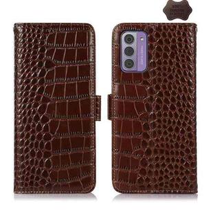 For Nokia G42 5G Crocodile Top Layer Cowhide Leather Phone Case(Brown)