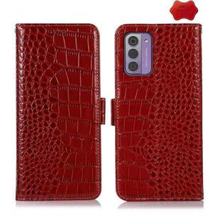 For Nokia G42 5G Crocodile Top Layer Cowhide Leather Phone Case(Red)