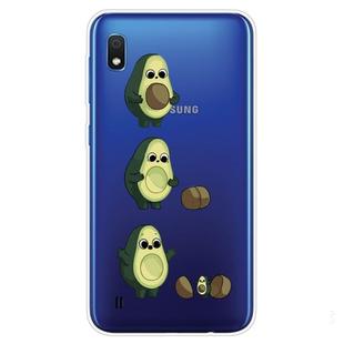 For Samsung Galaxy A10 Coloured Drawing Pattern Highly Transparent TPU Protective Case(Avocado)