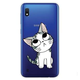 For Samsung Galaxy A10 Coloured Drawing Pattern Highly Transparent TPU Protective Case(Cat)