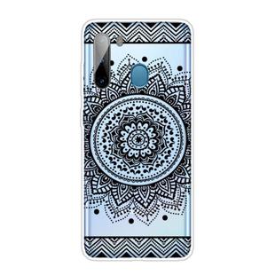 For Samsung Galaxy A21 Coloured Drawing Pattern Highly Transparent TPU Protective Case(Mandala)