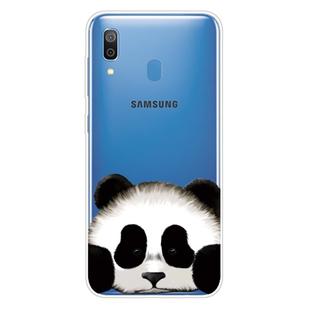 For Samsung Galaxy A30 Coloured Drawing Pattern Highly Transparent TPU Protective Case(Panda)