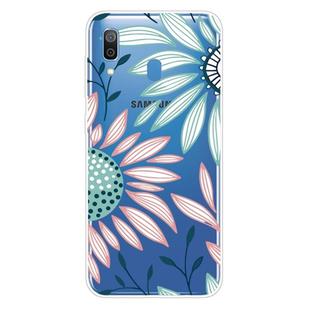 For Samsung Galaxy A30 Coloured Drawing Pattern Highly Transparent TPU Protective Case(Flower)