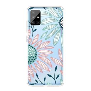 For Samsung Galaxy A31 Coloured Drawing Pattern Highly Transparent TPU Protective Case(Flower)