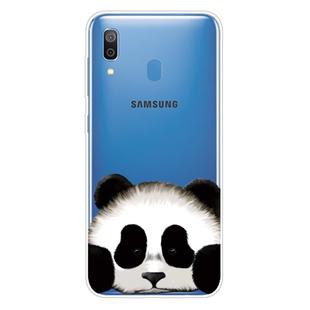 For Samsung Galaxy A40 Coloured Drawing Pattern Highly Transparent TPU Protective Case(Panda)