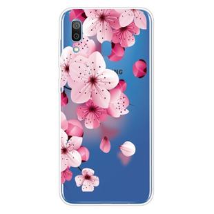 For Samsung Galaxy A40 Coloured Drawing Pattern Highly Transparent TPU Protective Case(Cherry Blossoms)