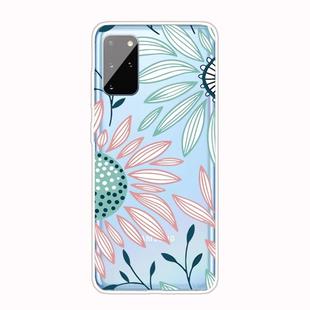For Samsung Galaxy A41 Coloured Drawing Pattern Highly Transparent TPU Protective Case(Flower)
