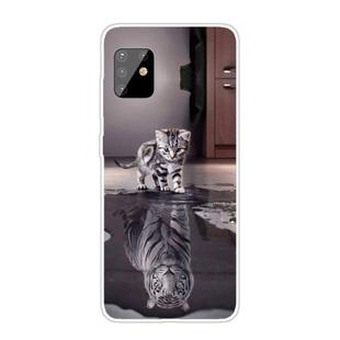 For Samsung Galaxy A81 / Note 10 Lite Coloured Drawing Pattern Highly Transparent TPU Protective Case(Cat Tiger)