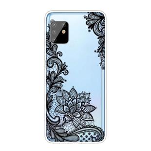 For Samsung Galaxy A81 / Note 10 Lite Coloured Drawing Pattern Highly Transparent TPU Protective Case(Black Rose)