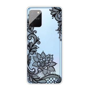 For Samsung Galaxy A91 / S10 Lite Coloured Drawing Pattern Highly Transparent TPU Protective Case(Black Rose)