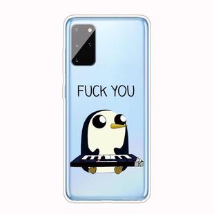 For Samsung Galaxy S20 Coloured Drawing Pattern Highly Transparent TPU Protective Case(Penguin)
