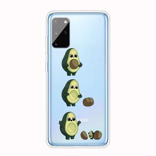 For Samsung Galaxy S20 Coloured Drawing Pattern Highly Transparent TPU Protective Case(Avocado)