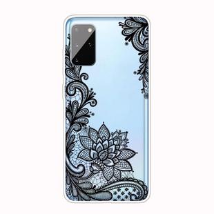 For Samsung Galaxy S20+ Coloured Drawing Pattern Highly Transparent TPU Protective Case(Black Rose)