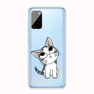 For Samsung Galaxy S20+ Coloured Drawing Pattern Highly Transparent TPU Protective Case(Cat)