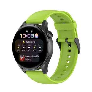 For Huawei Watch 4 / Watch 4 Pro Solid Color Silicone Stainless Steel Black Buckle Watch Band(Lime Green)