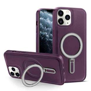 For iPhone 11 Pro Max MagSafe Magnetic Holder Phone Case(Purple)