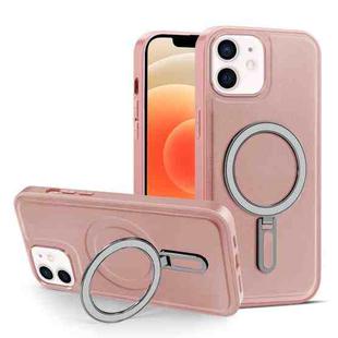 For iPhone 12 / 12 Pro MagSafe Magnetic Holder Phone Case(Pink)