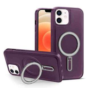 For iPhone 12 / 12 Pro MagSafe Magnetic Holder Phone Case(Purple)